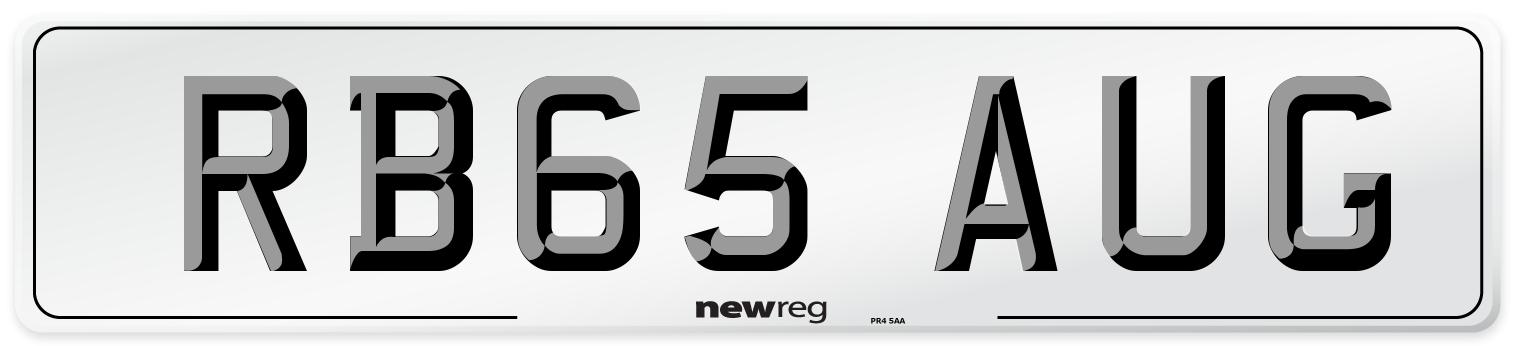 RB65 AUG Number Plate from New Reg